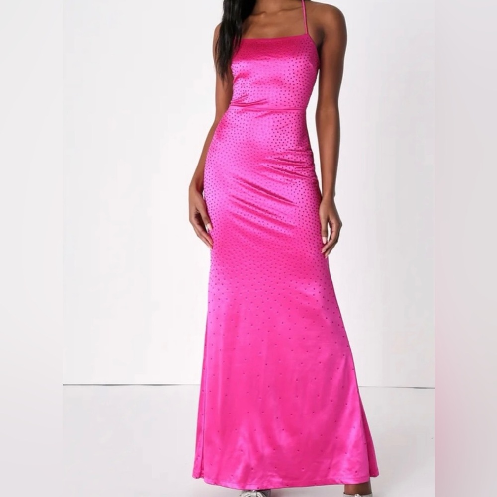 Lulu's Hot Pink Prom Dress